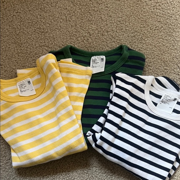Uniqlo Other - Uniqlo Kids Long Sleeve Striped Tees - Yellow, Green, Navy